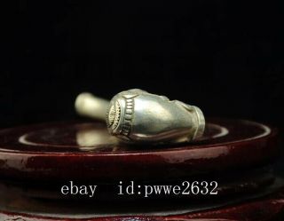 chinese old coper - plating silver hand engraving tobacco pipe a02 4
