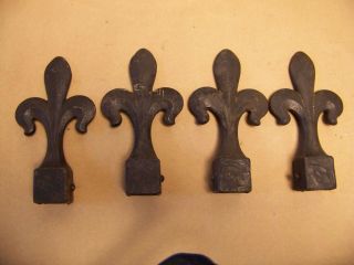4 Antique Shabby Cast Iron Fence Spear Finials Chic Old Vintage Decorative