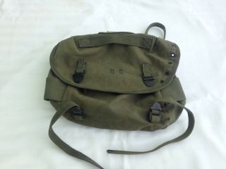 Vintage Field Pack Canvas Bag Us Army Military Olive Green Backpack