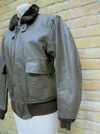 Gently Vintage 1984 US Navy G - 1 Bomber Leather Jacket,  RALPH EDWARDS,  Sz 40 2