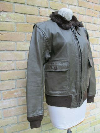 Gently Vintage 1984 US Navy G - 1 Bomber Leather Jacket,  RALPH EDWARDS,  Sz 40 5