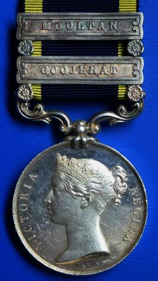 Rare Victorian 1848/9 Punjab Medal With Mooltan & Goojerat Clasp