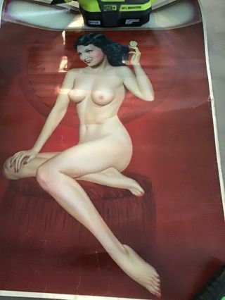 Vintage Pin Up Nude C Moss 1942 Litho Sitting Pretty 8596 Risqué Ww2 Era Poster