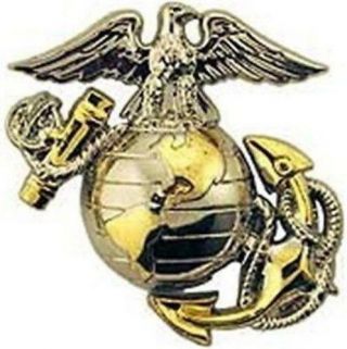 Us Marine Corps B2 Right Collar Gold Silver Emblem Usmc Lapel / Hat Pin