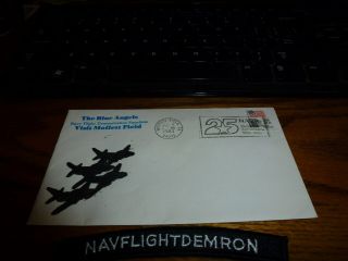 Us Navy Blue Angels Visit Moffett Field Stamped Envelope Team Rocker Patch Nasa