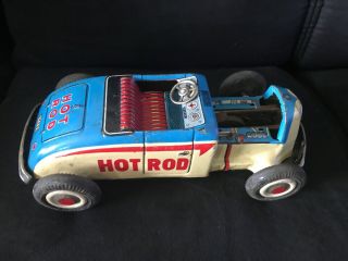 Vintage Blue 1930’s Hot Rod Tin Metal Toy Friction Car Tn Nomura Japan