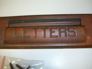 Vintage Solid Brass Letter Mail Door Slot With Screws 2