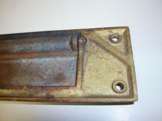 Vintage Solid Brass Letter Mail Door Slot With Screws 7