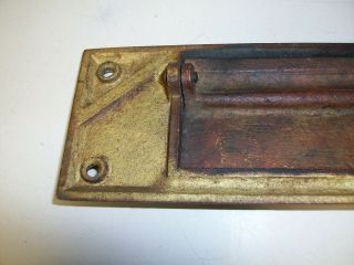 Vintage Solid Brass Letter Mail Door Slot With Screws 8