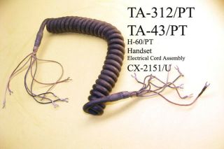 Cx - 2151/u Cord Coil For H - 60/pt Ta - 312/pt Handset Or For Ta - 43/pt