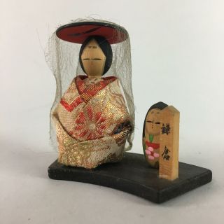 Japanese Kokeshi Doll Ornament Vtg Carving Figurine Kamakura Souvenir Kf78