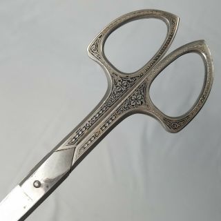 Cadigan Solingen Germany Ornate 9 - 1/2 Inch Barber Sheer Scissor Long Blade 4