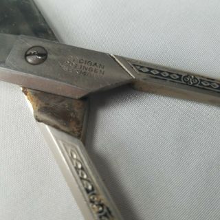 Cadigan Solingen Germany Ornate 9 - 1/2 Inch Barber Sheer Scissor Long Blade 7
