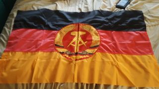 2x3 Double Sided Vintage Nylon Flag Of East Germany (ddr) With Tag