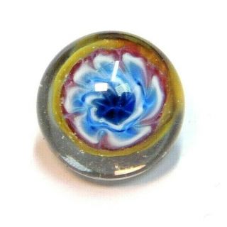 Antique VICTORIAN Charmstring Glass Paperweight BUTTON 1/2 S 2