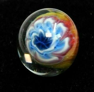 Antique VICTORIAN Charmstring Glass Paperweight BUTTON 1/2 S 3