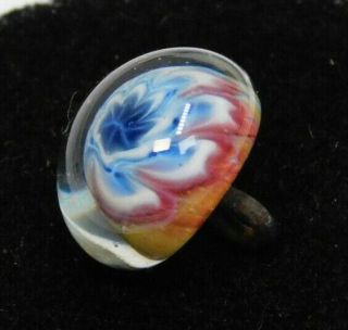 Antique VICTORIAN Charmstring Glass Paperweight BUTTON 1/2 S 5