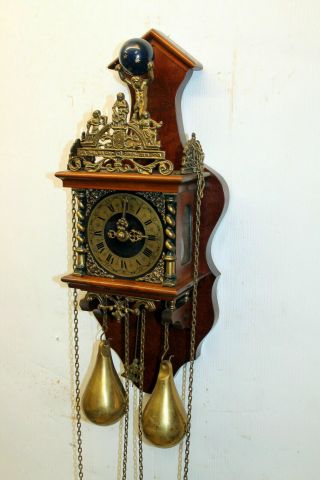 Old Wall Clock Dutch Zaanse Zaandam Warmink Wuba 8 Day Clock Heigth 55 Cm Fhs