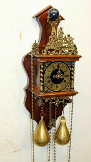 Old Wall Clock Dutch Zaanse Zaandam Warmink Wuba 8 Day Clock heigth 55 cm FHS 3