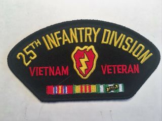 25th Infantry Division Vietnam Veteran Ribbons Hat Patch 5 - 1/4 " Embroidered