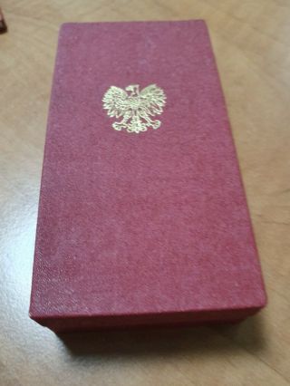 Poland Polish Police medal xx years of duty,  Gold order ribbon boxed 2
