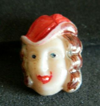 Vintage Glass Button Lady Head From Ladies Of The World Set