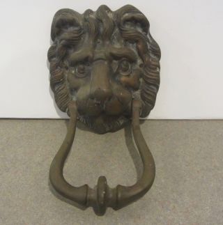 Antique Vintage Lion Head Door Knocker Solid Bronze