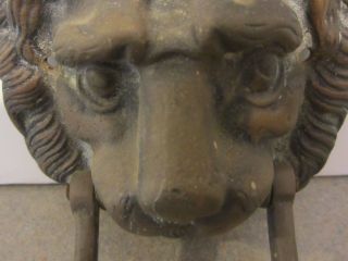 Antique Vintage Lion Head Door Knocker Solid Bronze 3