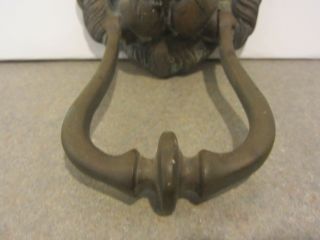 Antique Vintage Lion Head Door Knocker Solid Bronze 4