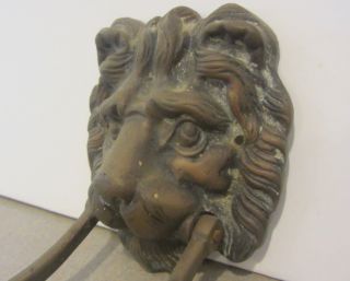 Antique Vintage Lion Head Door Knocker Solid Bronze 8