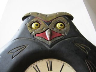 Rare Owl Rolling Eye Cuckoo well clock. 3