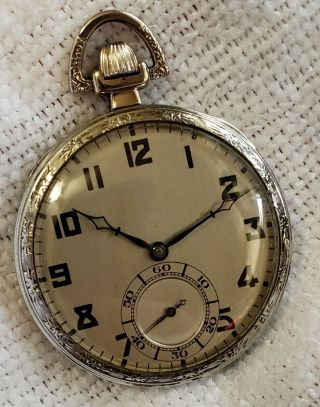 Art Deco 18k Gold Filled Illinois Pocket Watch