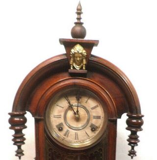 Terrific F.  Kroeber Teardrop Walnut Parlor Clock With RARE Arrow Pendulum - - 1880 3