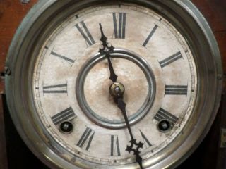 Terrific F.  Kroeber Teardrop Walnut Parlor Clock With RARE Arrow Pendulum - - 1880 4