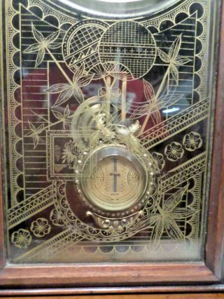 Terrific F.  Kroeber Teardrop Walnut Parlor Clock With RARE Arrow Pendulum - - 1880 5