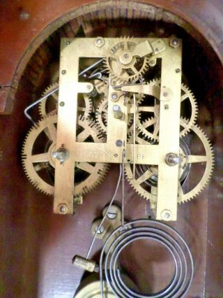 Terrific F.  Kroeber Teardrop Walnut Parlor Clock With RARE Arrow Pendulum - - 1880 7