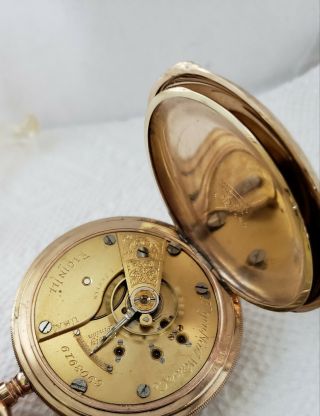 18s Elgin Pocket Watch Gold Filled Choo Choo Hunter Case 7