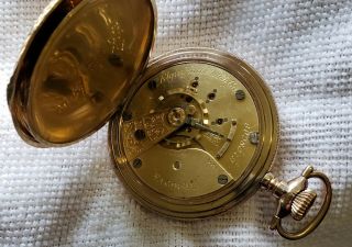 18s Elgin Pocket Watch Gold Filled Choo Choo Hunter Case 9