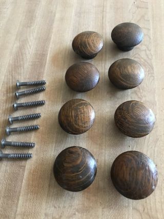 8 Vintage Dresser Wooden Drawer Knob Pulls Handles With 7 Screws
