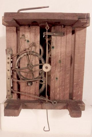 Antique Wood Plate Cuckoo Clock Movement 6