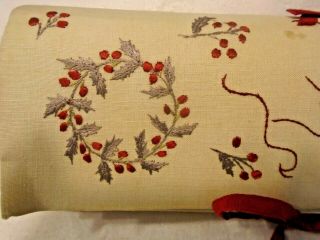 ANTIQUE LINEN EMBROIDERED 