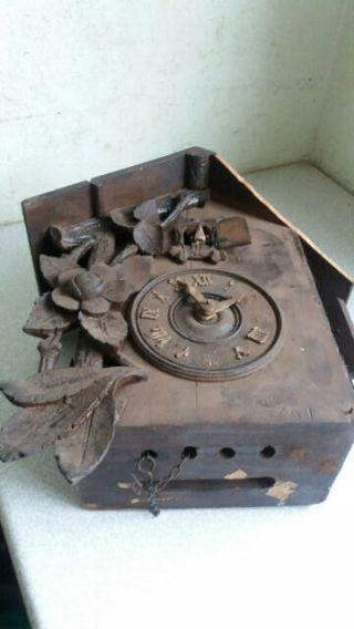 Large Antique 1880s Black Forest Cuckoo Clock - Maker - Frederer Jeagler