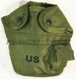 2 1 Qt Quart Canteen Cover / Pouch With Alice Clips - Us Military