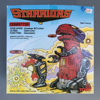 Starriors Cosmittor Deadeye & Cricket.  1984 Tomy Japan.  Complete 2