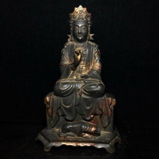 Unusual Extraordinary Archaic Rare Chinese Bronze Buddha Seated Statue Sculpture