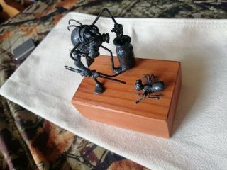 Vtg.  1984 Greg Quayle Metal Sculpture Figurine.  Flea
