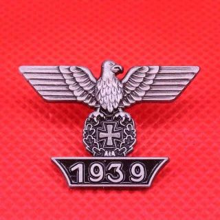German 1939 Eagle Enamel Pin Cross Brooch Vintage Silver Black Metal Badge Men