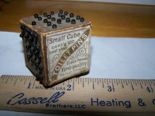 Antique Glass Head Toilet Pins In Small Cube Germany