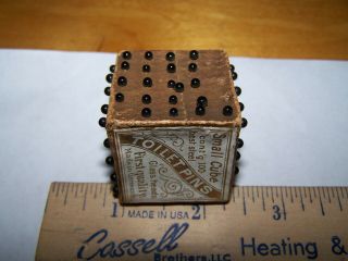 Antique Glass Head Toilet Pins in Small Cube Germany 5