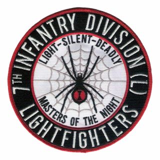 5 1/2 " 7th Infantry Division - Lightfighter - Black Widow Embroidered Patch